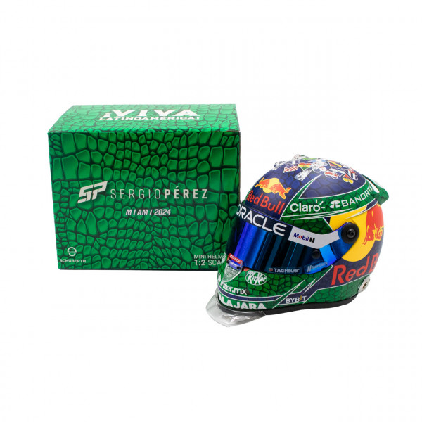 Sergio Pérez miniature helmet Formula 1 Miami GP 2024 1/2